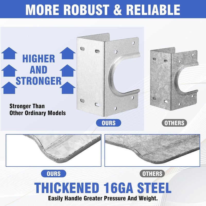 Yaocom 10 Pcs Metal Shoe Studs for Double Wood Studs, Nail Plates for Studs, Fits up to 2-3/8 Inch Pipes, 16 Gauge Galvanized Stud, Extra Support for Framing Plumbing Project, 3" Width, 5.5" Height - Image 4